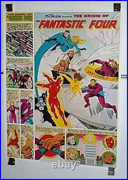 Original 1980 Fantastic Four Coke Poster Coca Cola Marvel Comics 28x22 Pin-Up