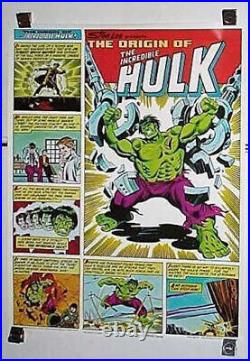 Original 1980 Incredible Hulk Coke Poster! 28x22 Coca Cola Marvel Comics Pin-Up