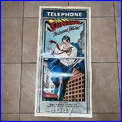 Original 1986 Superman poster, 2-Sided 37x18 Vintage DC Action comic book pin-up