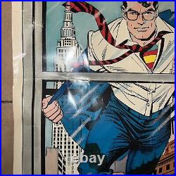 Original 1986 Superman poster, 2-Sided 37x18 Vintage DC Action comic book pin-up