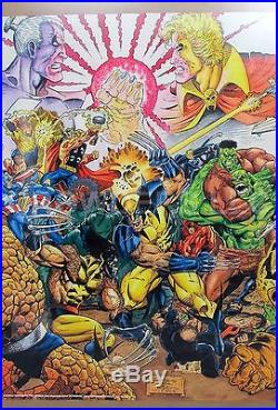 Original 1992 Marvel Press Avengers Infinity War Poster 34x22 #112 Ron Lim C5