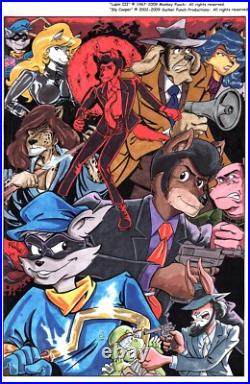 Original Comic Poster Art Lupin Sly Cooper Phaller Hand Painted Marker 11 x 17
