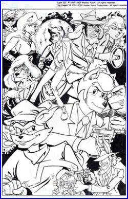 Original Comic Poster Art Lupin Sly Cooper Phaller Hand Painted Marker 11 x 17