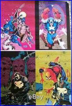 Original Uncut Production Art Proof Marvel Poster Book Featuring Jim Lee 1991