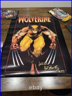 Original Vintage 1989 Poster Signed By Arthur Adams Wolverine X-Men Marvel