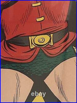 Original Vintage Comic Book Superhero Poster Robin The Boy Wonder Hold It Batman