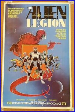 Original the Alien Legion comic book poster 1983 Carl Potts, Flawless 34x22 RARE