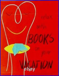 Original vintage poster VACATIONS WITH BOOKS RELAX c. 1960