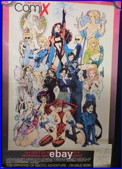 PENTHOUSE COMIX PROMO POSTER (1995) Penthouse Adam Hughes Art Folded New