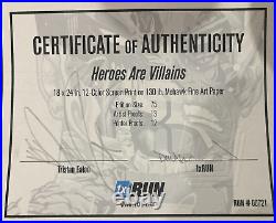 PRINTERS PROOF 1 of 12 Heroes Are Villains by Tristan Eaton withCOA Marvel