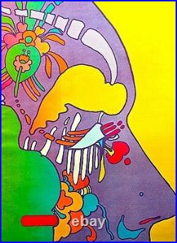 Peter Max Book Cover Psychedelic Face Very Large Original 60's 70's
