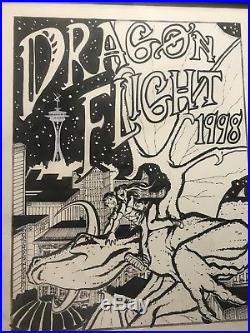 Phil foglio original hand drawing for dragonflight convention poster