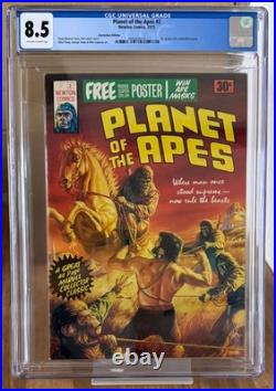 Planet Of The Apes #2 Cgc 8.5 + Poster Newton Comics Australian Marvel 1975