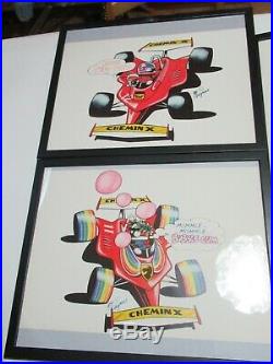 Poster Manifesto Dino Ferrari Magnus Corno Gadget 1979 Serie Completa DI 3 Pezzi