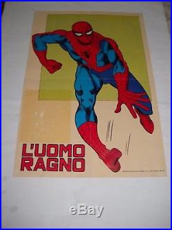 Poster Manifesto L' Uomo Ragno N. # 1 Originale Corno 1970 Gadget Rarita'