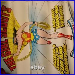 Poster Wonder Woman Girl Scouts DC Comics 1980 Recruiting Cartoon 20x25 Vtg