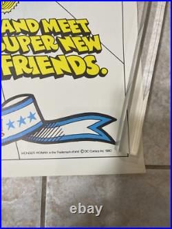 Poster Wonder Woman Girl Scouts DC Comics 1980 Recruiting Cartoon 20x25 Vtg