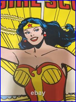 Poster Wonder Woman Girl Scouts DC Comics 1980 Recruiting Cartoon 20x25 Vtg