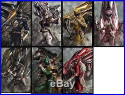 Power Rangers White Green Red Black Blue Yellow Pink x7 Dattoli Lithograph SET
