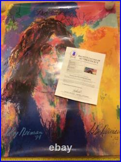RARE 1994 LeRoy Neiman Howard Stern Hand Signed By Staff & Artist 27x32 BECKETT