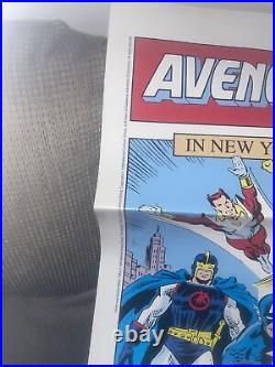 RARE AUTHENTIC 1985 MARVEL COMIC BOOK SHOP PROMO AVENGERS ASSEMBLE POSTER 34x22