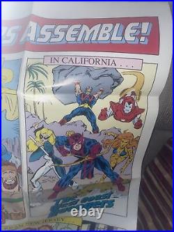 RARE AUTHENTIC 1985 MARVEL COMIC BOOK SHOP PROMO AVENGERS ASSEMBLE POSTER 34x22