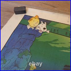 RARE Las Aventuras de Tintin Poster 1000 Editions Lluria P Somon 19.5 x 26.5