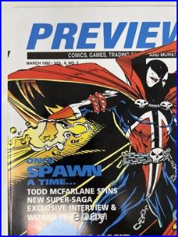READ 1st 1992 Previews Comics Vol II No. 3 1st SPAWN WithPOSTER + CARDS