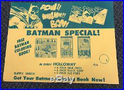 Rare 1966 Batman Holloway Candy Coloring Books Advertising Poster Milk Duds