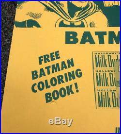 Rare 1966 Batman Holloway Candy Coloring Books Advertising Poster Milk Duds