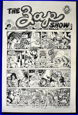 Rare 1968 The Zap Show Underground Comic Poster by R. Crumb etc. Apex Novelties