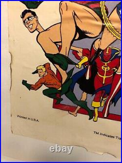 Rare 1984 DC Comics Super Powers Promotional Poster Kenner Toys Store Giveaway