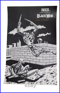 Rare Black Web Inks Comics Poster Signed Michel 1993 16x10
