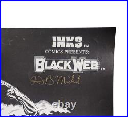 Rare Black Web Inks Comics Poster Signed Michel 1993 16x10