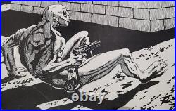 Rare Black Web Inks Comics Poster Signed Michel 1993 16x10