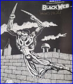 Rare Black Web Inks Comics Poster Signed Michel 1993 16x10
