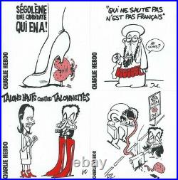 Rare Eo Charb + 2 Dessins Originaux + Poster + Autocollants Maurice & Patapon 3