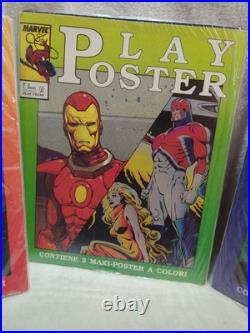 Rare Italian Vintage 3 Sealed Play Poster Books Featuring Marvel Cover Art