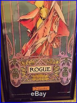 Rare Marvel Poster Set Gambit & Rouge Art Nouveau style Framed 1994
