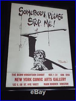 Rare Somebody Please Stop Me Berni Wrightson Signed Gallery Show Poster (1977)