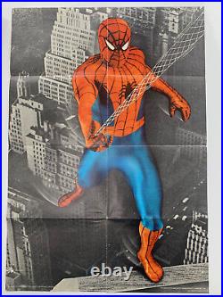 Rare Spider-Man Photo Poster (1973) Mail-away with Marvel Stamp Book & UK tokens