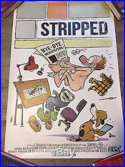 Rare Stripped film poster signed by Bill Watterson of Calvin and Hobbes