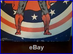 Rare Vintage 1970's Superman Comic Book Art Poster Size 35x24 Printed In USA