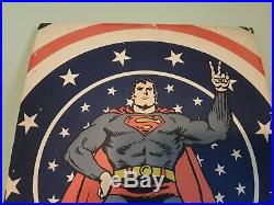 Rare Vintage 1970's Superman Comic Book Art Poster Size 35x24 Printed In USA
