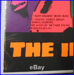 Rare Vintage 1971 Third Eye Marvel IRON MAN Black Light Poster NICE Y901