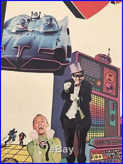 Rare vintage ORIGINAL 1966 Batman poster. 56.5 X 38 Feat Adam West