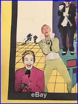 Rare vintage ORIGINAL 1966 Batman poster. 56.5 X 38 Feat Adam West