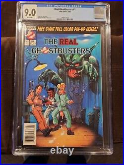 Real Ghostbusters 1 CGC 9.0 White Pages NOW Comics 1st appearance Newsstand