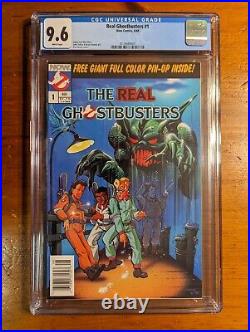 Real Ghostbusters 1 CGC 9.6 NOW Comics 1st appearance Newsstand poster incl
