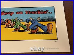 Robert R Crumb Keep On Truckin Art Print Poster #/300 Grateful Dead Psychedelic